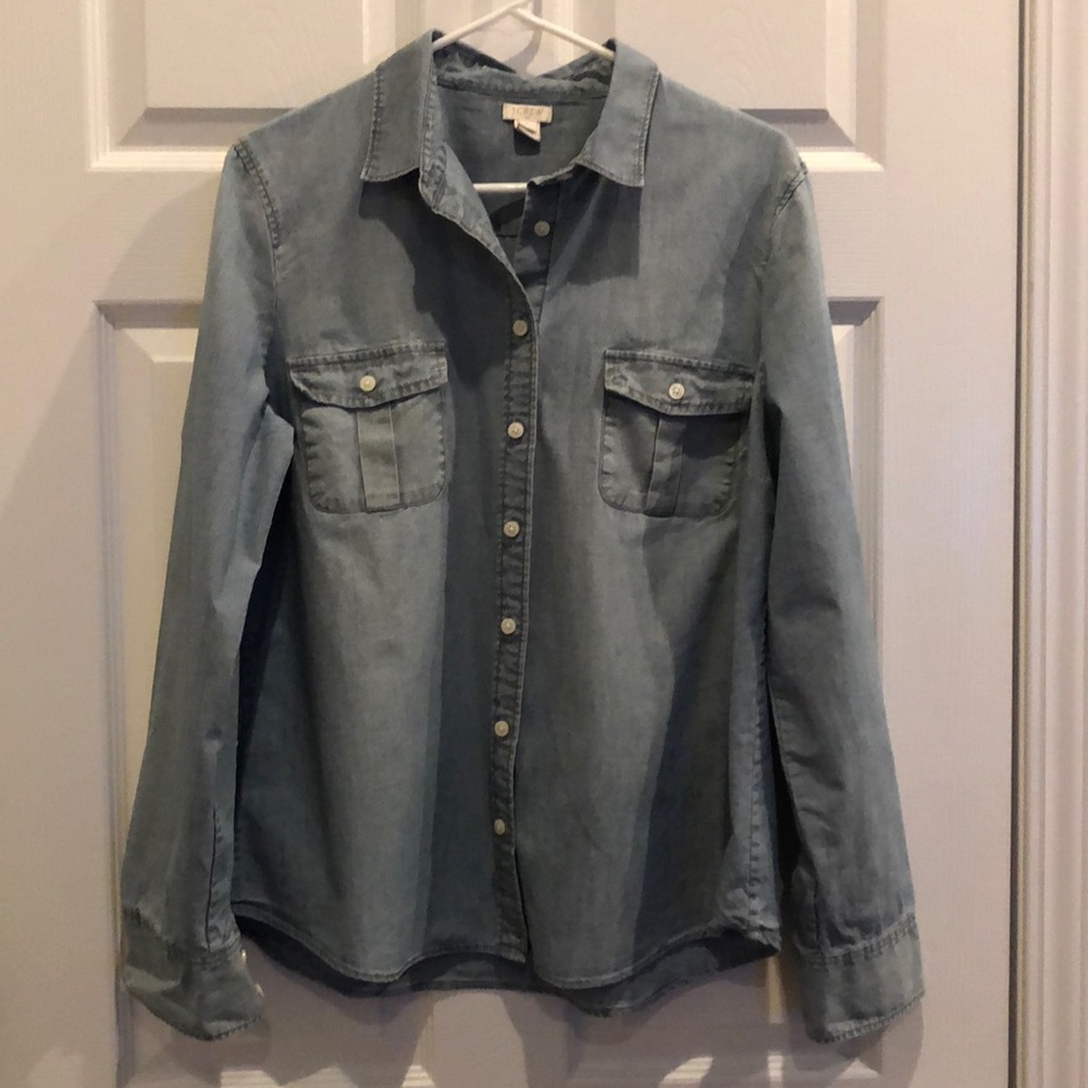 Women’s J Crew Sz Large Chambray Shirt